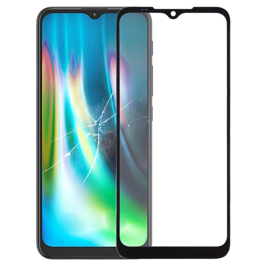 Frontscheibe äußere Glaslinse für Motorola Moto G9 Play / Moto G9 (Indien) (Schwarz)