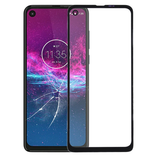 Frontscheibe Außenglas für Motorola Moto P50/One Vision/One Action/XT1970-1/XT2013-1/XT2013-2 (Schwarz)