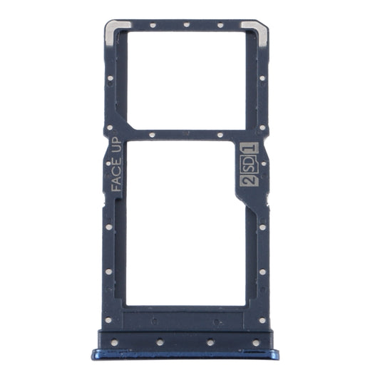 SIM Card Tray + SIM Card Tray / Micro SD Card Tray for Motorola Moto G9 Plus XT2087-1(Blue) - Card Socket by buy2fix | Online Shopping UK | buy2fix