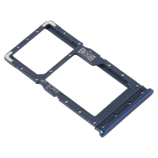 SIM Card Tray + SIM Card Tray / Micro SD Card Tray for Motorola Moto G9 Plus XT2087-1(Blue) - Card Socket by buy2fix | Online Shopping UK | buy2fix