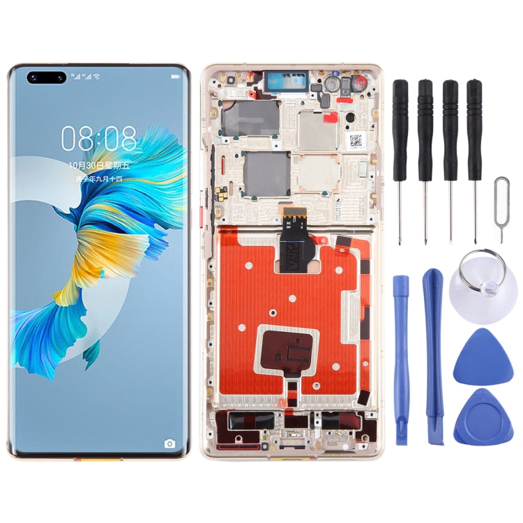 Original LCD Screen and Digitizer Full Assembly with Frame for Huawei Mate 40 Pro (Gold) by buy2fix