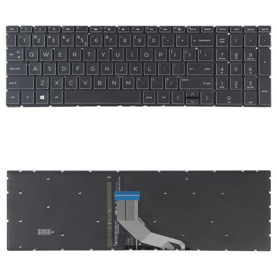 US-Version Tastatur mit Tastaturbeleuchtung für HP 15-DA 15-DA0002DX 15-DA0008CA 15-DB 15-DB0003CA TPN-C135 TPN-C136 (Schwarz)
