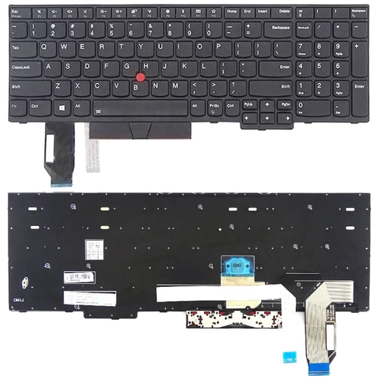 US-Version Tastatur für Lenovo Thinkpad E580 E585 E590 E595 T590 P53S L580 L590 P52 P72 P53 P73 (Schwarz)