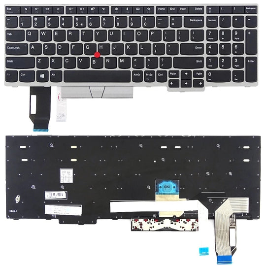 US-Version Tastatur für Lenovo Thinkpad E580 E585 E590 E595 T590 P53S L580 L590 P52 P72 P53 P73 (Silber)