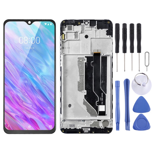 LCD-Bildschirm und Digitizer-Vollmontage mit Rahmen für ZTE 20 Smart V2050 (Schwarz)