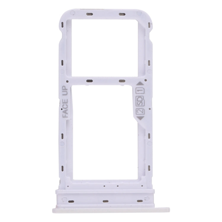 SIM Card Tray + Micro SD Card Tray for Motorola Moto G8 (White) - Card Socket by buy2fix | Online Shopping UK | buy2fix