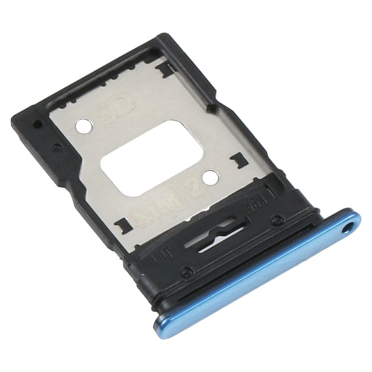 SIM Card Tray + SIM Card Tray / Micro SD Card Tray for Xiaomi Mi 11 Lite/11 Lite 5G NE M2101K9AG(Blue) - Card Tray by buy2fix | Online Shopping UK | buy2fix