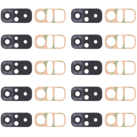 10 PCS Back Camera Lens for Xiaomi Redmi Note 10 4G M2101K7AI M2101K7AG(Black)