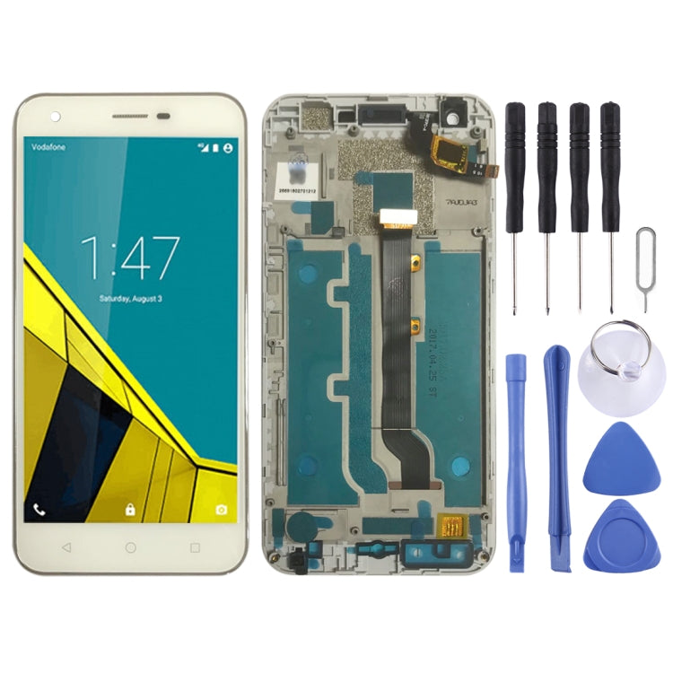OEM LCD Screen for Vodafone Smart Ultra 6 VF-995N VF995N Digitizer Full Assembly with Frame（White) by buy2fix
