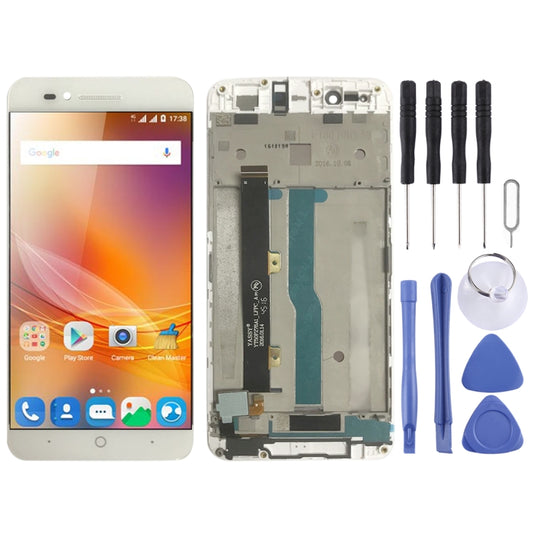 OEM LCD Screen for ZTE Blade A610 / A610C / A612  Digitizer Full Assembly with Frame（White) - For ZTE by buy2fix | Online Shopping UK | buy2fix