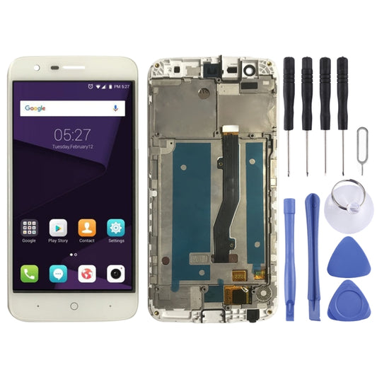 OEM LCD Screen for ZTE Blade V8 Lite  Digitizer Full Assembly with Frame（White) - For ZTE by buy2fix | Online Shopping UK | buy2fix