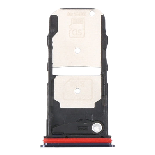 SIM Card Tray + Micro SD Card Tray for Motorola Moto Edge+ (Black) - Card Socket by buy2fix | Online Shopping UK | buy2fix