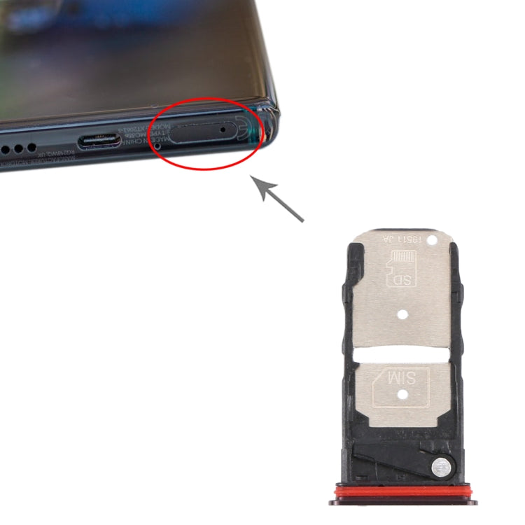 SIM Card Tray + Micro SD Card Tray for Motorola Moto Edge+ (Purple) - Card Socket by buy2fix | Online Shopping UK | buy2fix