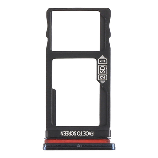 SIM Card Tray + Micro SD Card Tray for Motorola Moto One Vision / P50 (Black) - Card Socket by buy2fix | Online Shopping UK | buy2fix
