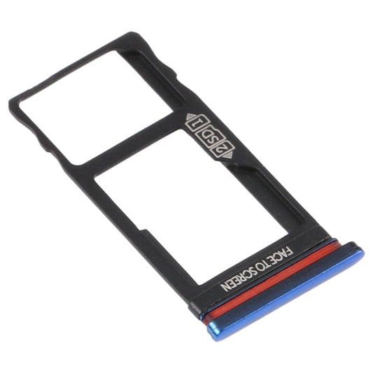 SIM Card Tray + Micro SD Card Tray for Motorola Moto One Vision / P50 (Blue) - Card Socket by buy2fix | Online Shopping UK | buy2fix
