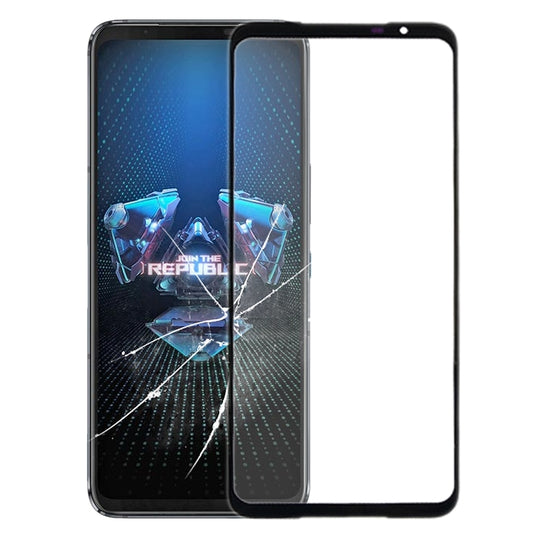 Lentille extérieure en verre de l'écran avant pour Asus ROG Phone 5 ZS673KS I005DA (noir)