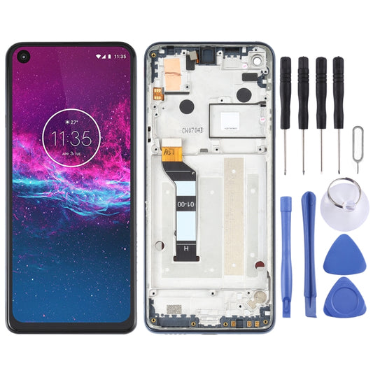 Original LCD Screen for Motorola One Action XT2013-1 XT2013-2 XT2013-4 Digitizer Full Assembly with Frame (Blue) - LCD Screen by buy2fix | Online Shopping UK | buy2fix