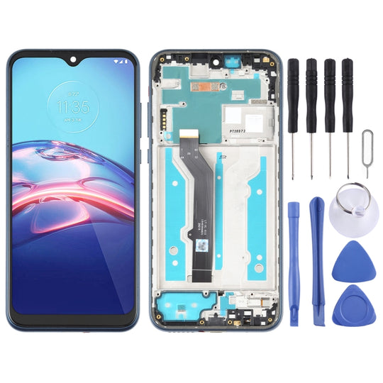 LCD-Bildschirm und Digitizer-Vollmontage mit Rahmen für Motorola Moto E (2020) (Blau)