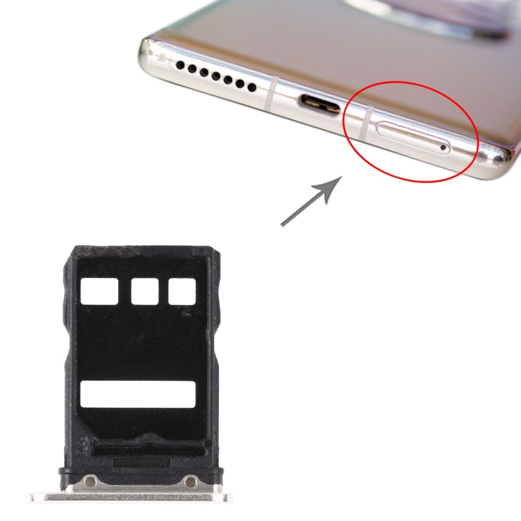 SIM Card Tray + NM Card Tray for Huawei Mate 40 (Silver) by buy2fix