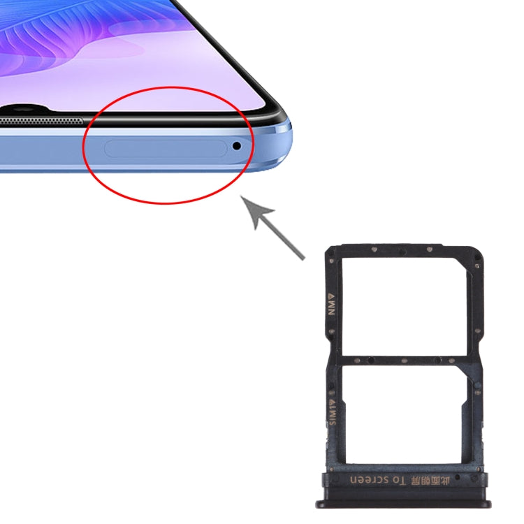 SIM Card Tray + NM Card Tray for Huawei Enjoy 20 Pro (Black) by buy2fix