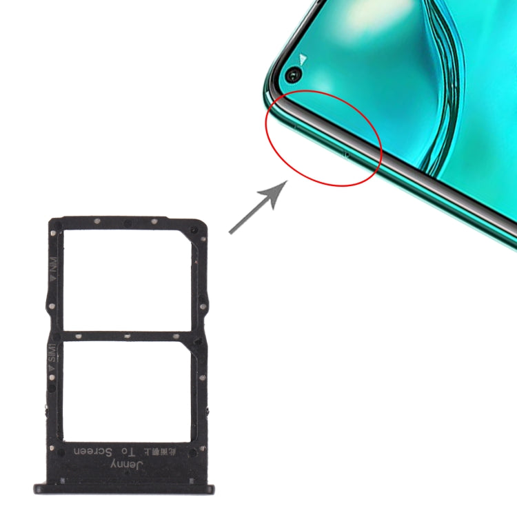SIM Card Tray + NM Card Tray for Huawei Nova 7i (Black) by buy2fix