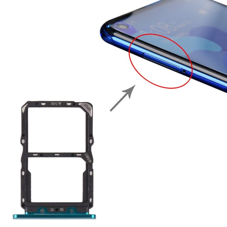 SIM Card Tray + NM Card Tray for Huawei Nova 5 Pro (Green) by buy2fix