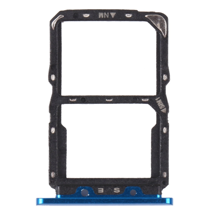 SIM Card Tray + NM Card Tray for Huawei Nova 5 Pro (Blue) by buy2fix