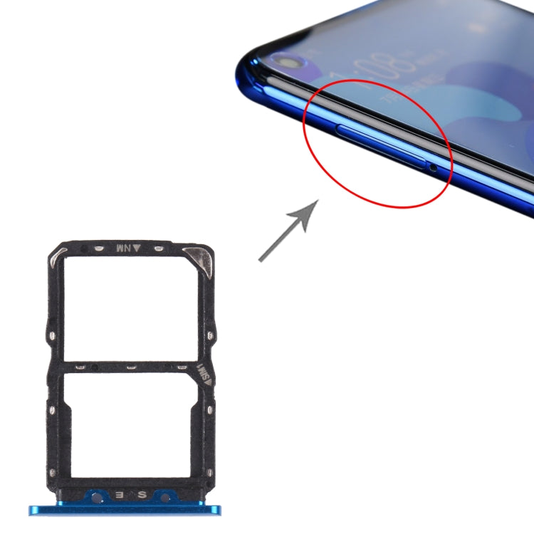 SIM Card Tray + NM Card Tray for Huawei Nova 5 Pro (Blue) by buy2fix