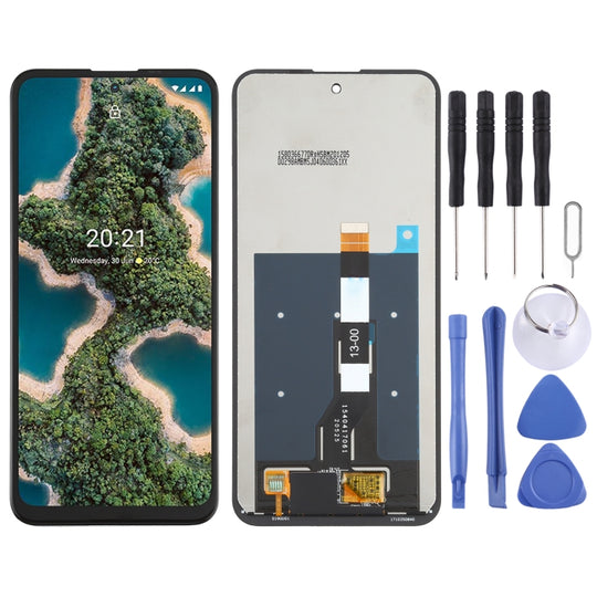LCD-Bildschirm und Digitizer-Vollmontage für Nokia X20 (Schwarz)