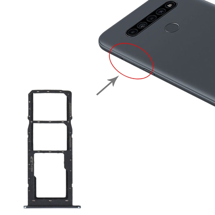 SIM Card Tray + SIM Card Tray + Micro SD Card Tray for LG K41S LMK410EMW LM-K410EMW LM-K410 (Silver) - For LG by buy2fix | Online Shopping UK | buy2fix