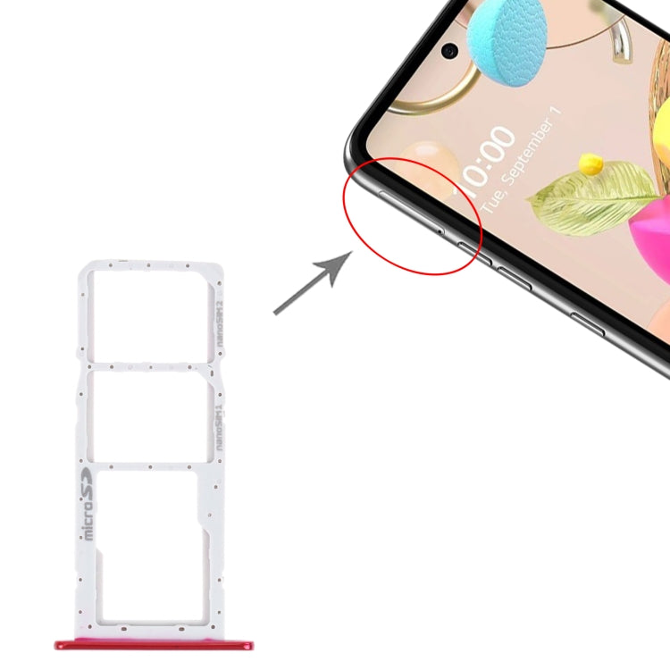 SIM Card Tray + SIM Card Tray + Micro SD Card Tray for LG K42 / K52 (Brazil) LMK420 LMK420H LMK420E LMK420Y(Red) - For LG by buy2fix | Online Shopping UK | buy2fix