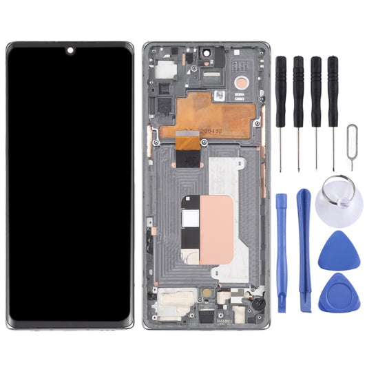 For LG Velvet 5G KR Version Original LCD Screen Digitizer Full Assembly with Frame (Silver) - For LG by buy2fix | Online Shopping UK | buy2fix