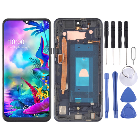LCD-Bildschirm und Digitizer-Vollmontage mit Rahmen für LG G8X ThinQ LMG850EMW LM-G850 (Schwarz)