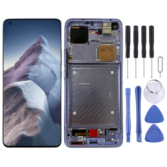 Écran LCD et numériseur AMOLED d'origine, assemblage complet avec cadre pour Xiaomi Mi 11 Ultra / Mi 11 Pro M2102K1G M2102K1C M2102K1AC (violet)