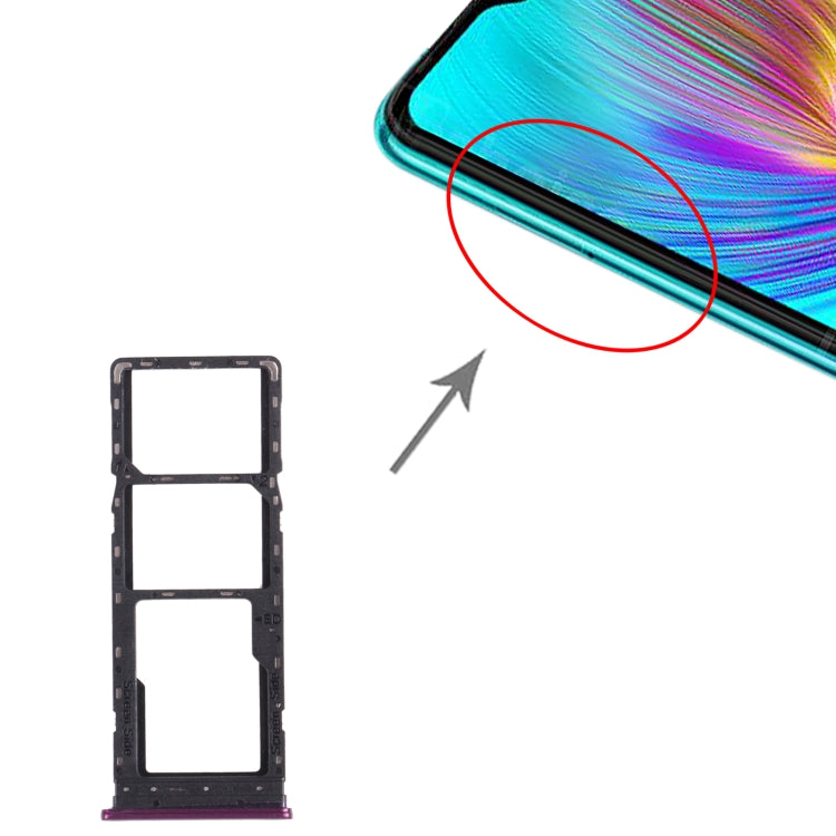 For infinix Hot 9 Play X680 C680B X680C SIM Card Tray + SIM Card Tray + Micro SD Card Tray (Purple) - Card Tray by buy2fix | Online Shopping UK | buy2fix