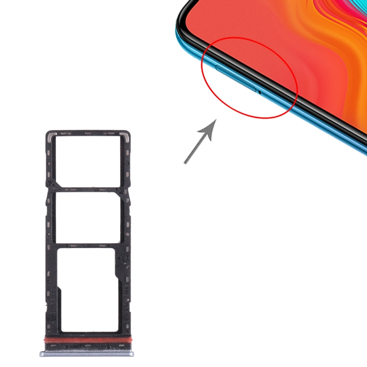 For infinix Hot 8 Lite X650 SIM Card Tray + SIM Card Tray + Micro SD Card Tray (Grey) - Card Tray by buy2fix | Online Shopping UK | buy2fix