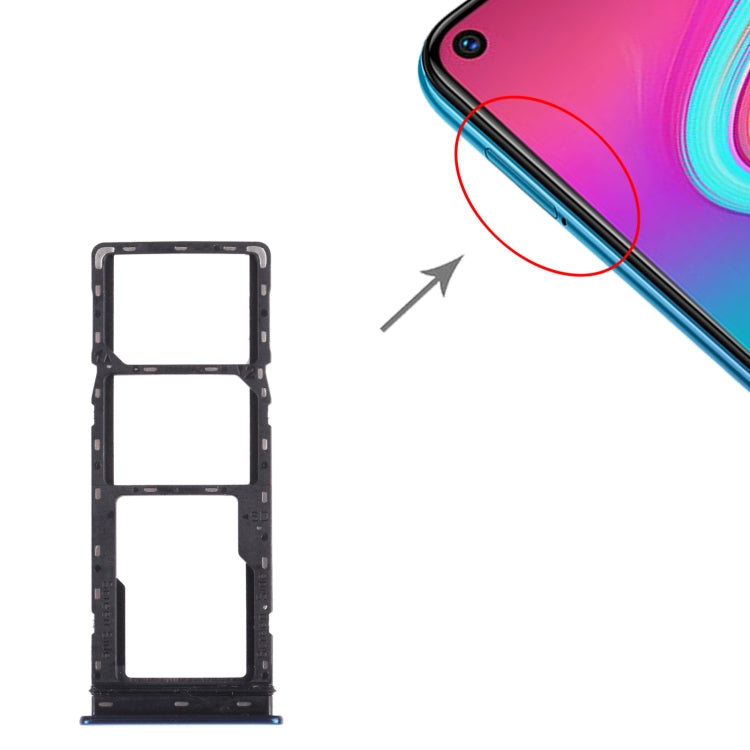 For infinix S5 X652 SIM Card Tray + SIM Card Tray + Micro SD Card Tray (Blue) - Card Tray by buy2fix | Online Shopping UK | buy2fix