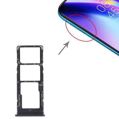 For Tecno Pouvoir 4 Pro / Pouvoir 4 LC7 SIM Card Tray + SIM Card Tray + Micro SD Card Tray (Black) - Card Tray by buy2fix | Online Shopping UK | buy2fix