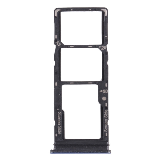 Plateau de carte SIM + plateau de carte SIM + plateau de carte Micro SD pour Tecno Spark 5 Pro KD7 (bleu)