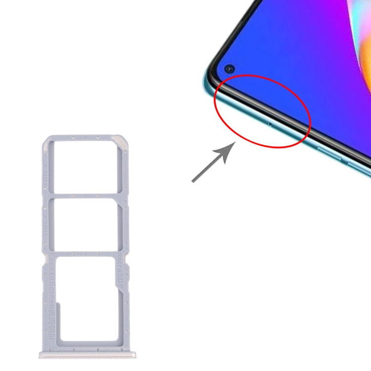 For OPPO A54 CPH2239 / A55 4G SIM Card Tray + SIM Card Tray + Micro SD Card Tray(Gold) - Card Tray by buy2fix | Online Shopping UK | buy2fix