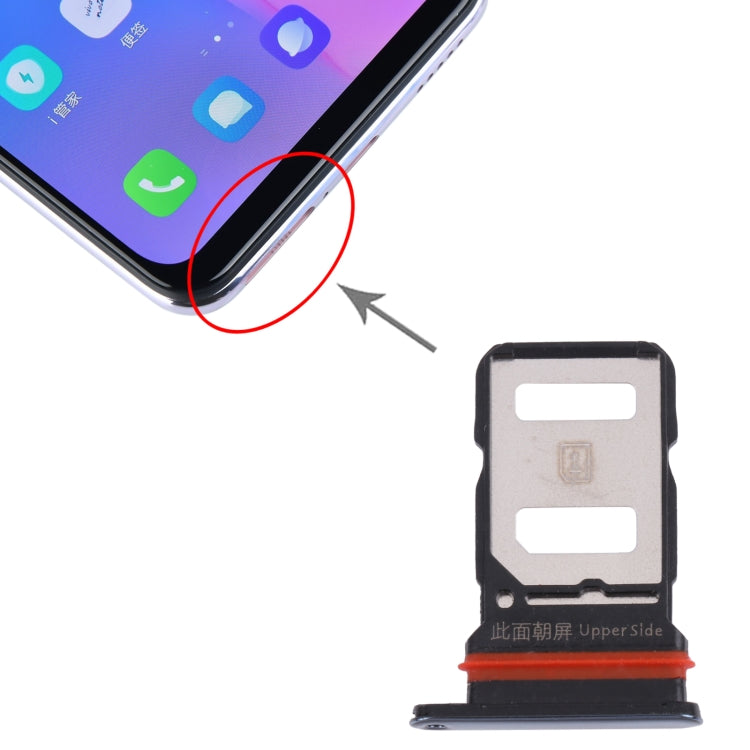 For vivo S6 5G V1962A, V1962BA SIM Card Tray + SIM Card Tray (Black) - Card Tray by buy2fix | Online Shopping UK | buy2fix