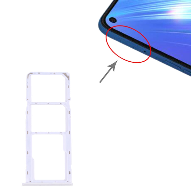 For OPPO Realme 6  SIM Card Tray + SIM Card Tray + Micro SD Card Tray (White) - Card Tray by buy2fix | Online Shopping UK | buy2fix
