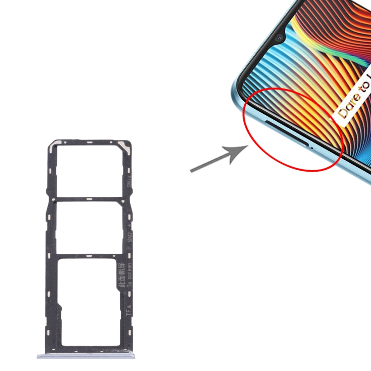 For OPPO Realme Narzo 20  SIM Card Tray + SIM Card Tray + Micro SD Card Tray (Silver) - Card Tray by buy2fix | Online Shopping UK | buy2fix