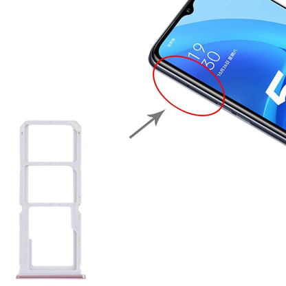 For OPPO A55 PEMM00, PEMM20, PEMT00, PEMT20  SIM Card Tray + SIM Card Tray + Micro SD Card Tray (Gold) - Card Tray by buy2fix | Online Shopping UK | buy2fix