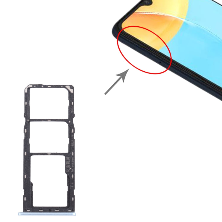 For OPPO A15 CPH2185  SIM Card Tray + SIM Card Tray + Micro SD Card Tray (Blue) - Card Tray by buy2fix | Online Shopping UK | buy2fix