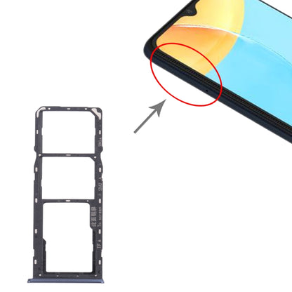 For OPPO A35 CPH2179  SIM Card Tray + SIM Card Tray + Micro SD Card Tray (Black) - Card Tray by buy2fix | Online Shopping UK | buy2fix