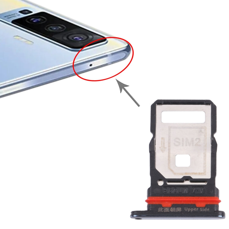 For vivo S9e SIM Card Tray + SIM Card Tray (Black) - Card Tray by buy2fix | Online Shopping UK | buy2fix