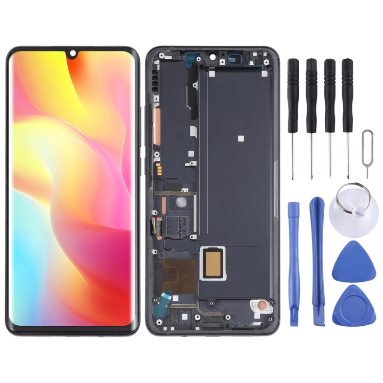 AMOLED LCD Screen for Xiaomi Mi Note 10 Lite M2002F4LG Digitizer Full Assembly with Frame(Black) - LCD Screen by buy2fix | Online Shopping UK | buy2fix