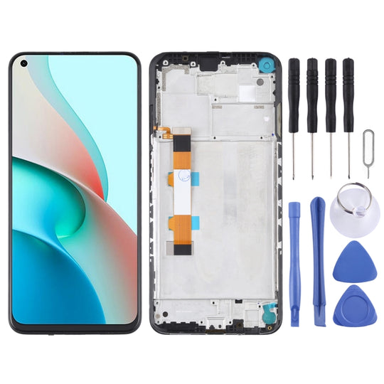 Original-LCD-Bildschirm und Digitizer-Vollmontage mit Rahmen für Xiaomi Redmi Note 9 5G / Redmi Note 9T 5G M2007J22C