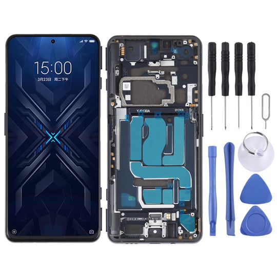 Original LCD-Bildschirm und Digitizer-Vollmontage mit Rahmen für Xiaomi Black Shark 4 / Black Shark 4 Pro SHARK PRS-H0, SHARK PRS-A0 (Schwarz)